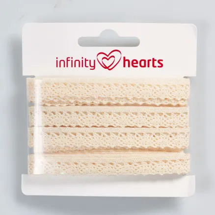 Infinity Hearts Spitzenband Polyester 11mm 2 Ecru - 5m