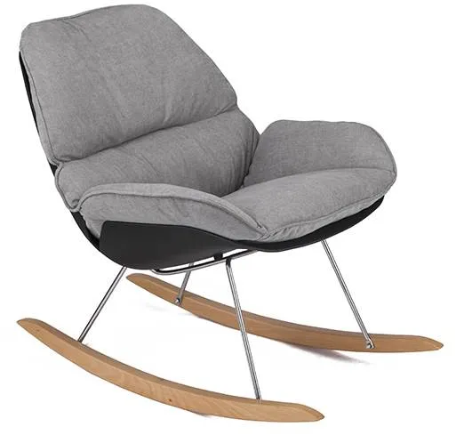 Milano Schaukelstuhl mit grauem Stoff