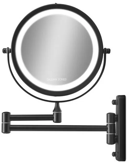 Gillian Jones - Wandspiegel x10 Vergrößerung & LED Licht Matt Schwarz
