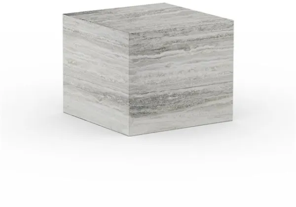 NORR11 Cubism Couchtisch Klein Silber Travertin